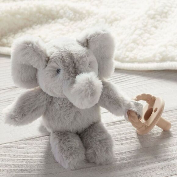 Pottery Barn Elephant Critter Plush Pacifier Holder - Picture 1 of 6